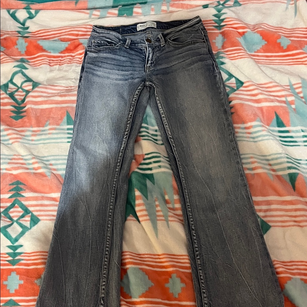 BKE Flare Wide Leg Jeans in Classic Blue